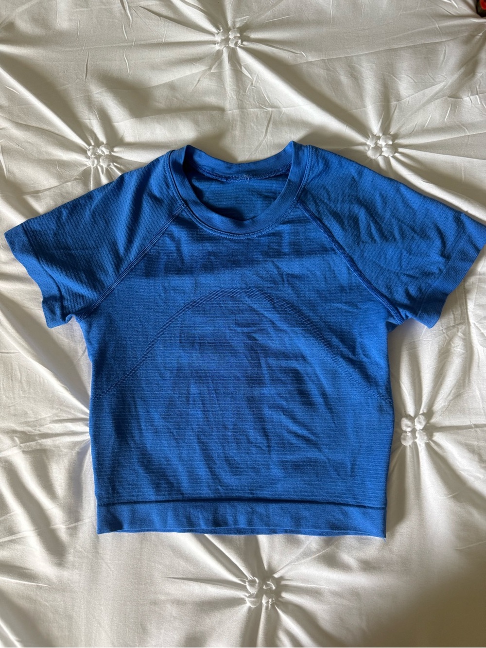 lululemon athletica Electric Blue Crop Tee